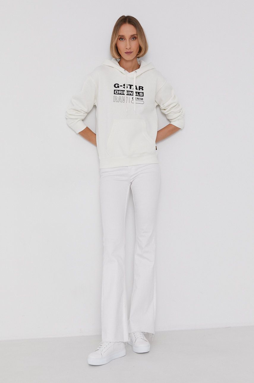 G-Star Raw Bluză femei, culoarea alb, cu imprimeu answear.ro imagine noua 2022