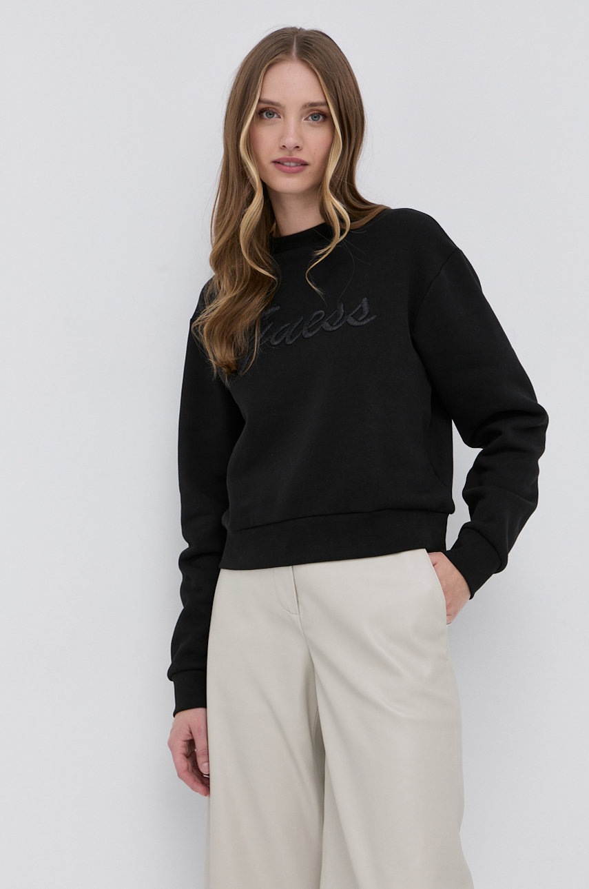

Guess - Памучен суичър, Черен