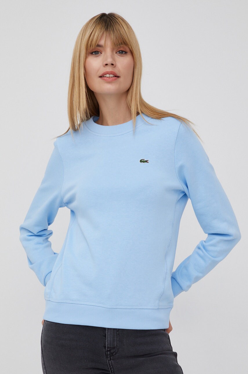 

Кофта Lacoste жіноча колір бірюзовий однотонна