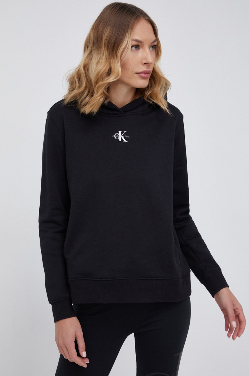 

Суичър Calvin Klein Jeans дамски в черно с принт, Черен