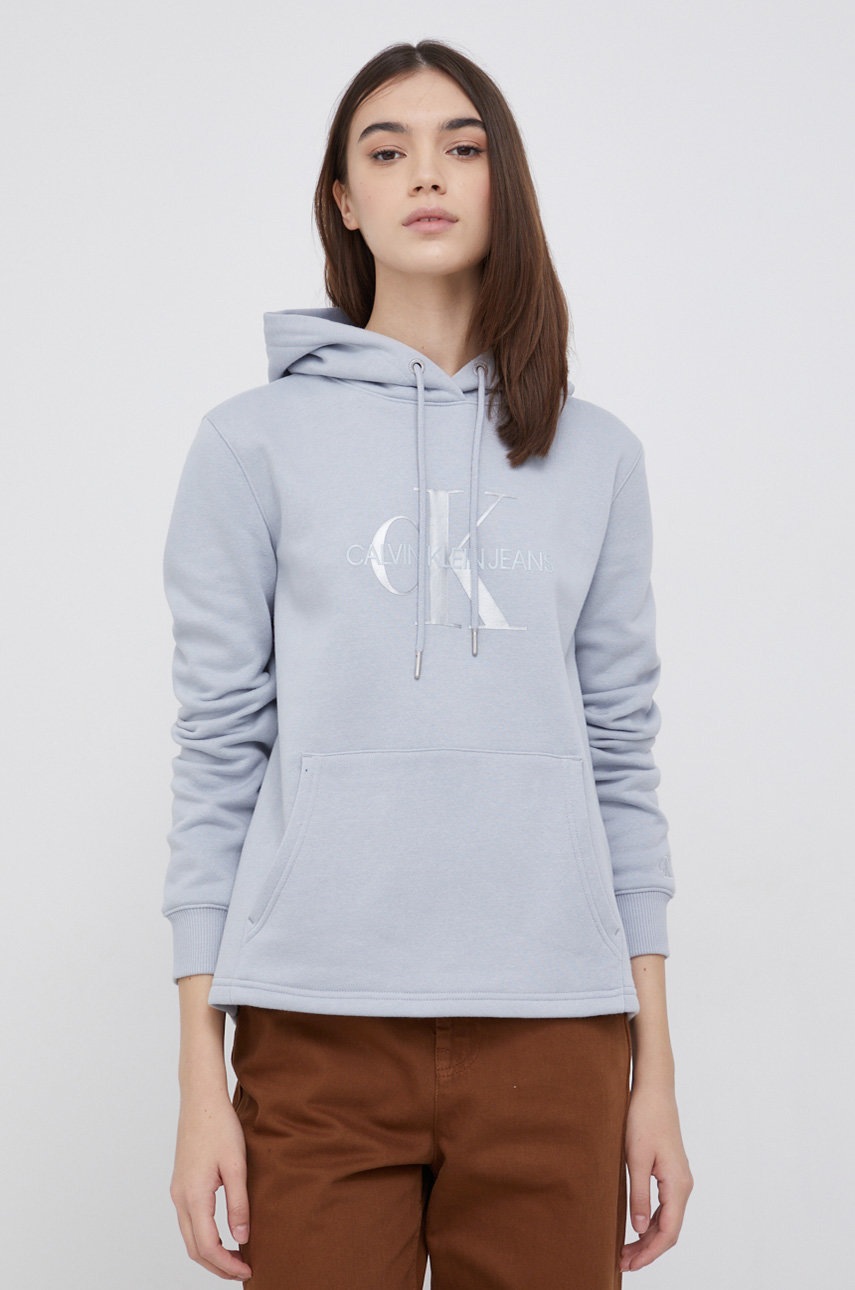 

Суичър Calvin Klein Jeans дамски в сиво с принт, Сив