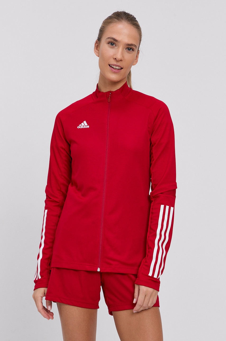 

Кофта adidas Performance женская цвет красный гладкая