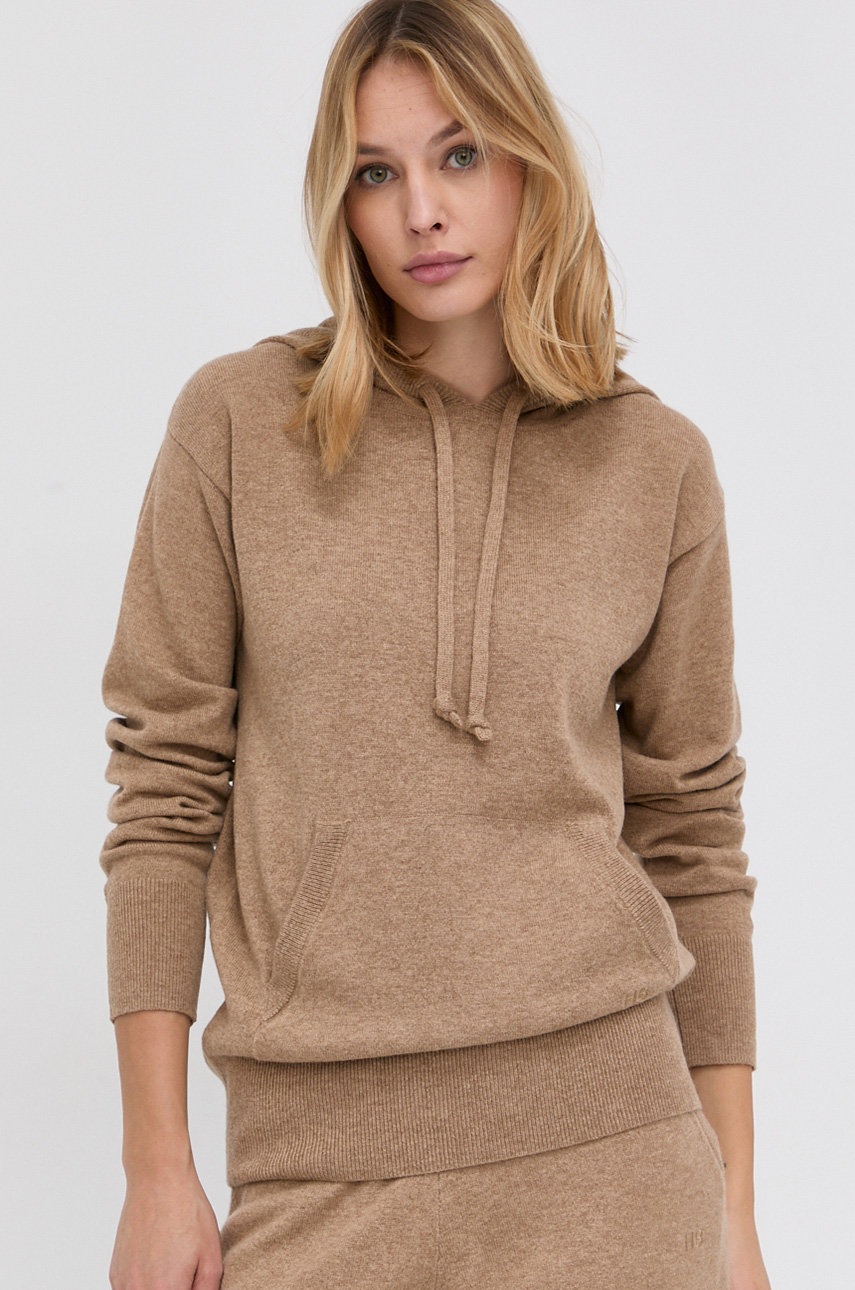 

Вълнен пуловер Boss дамски в бежово, Бежов