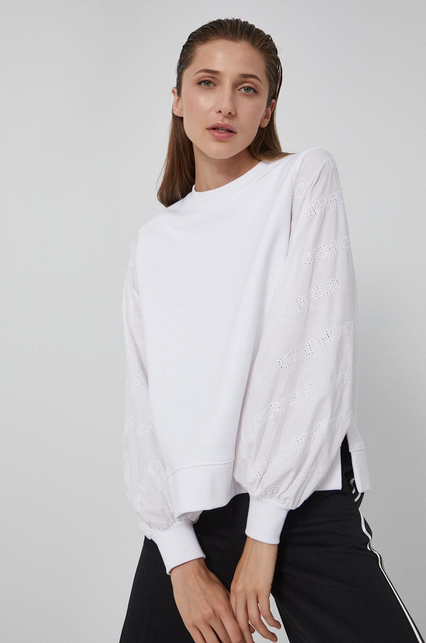 Karl Lagerfeld Bluză femei, culoarea alb, material neted answear.ro poza 2022