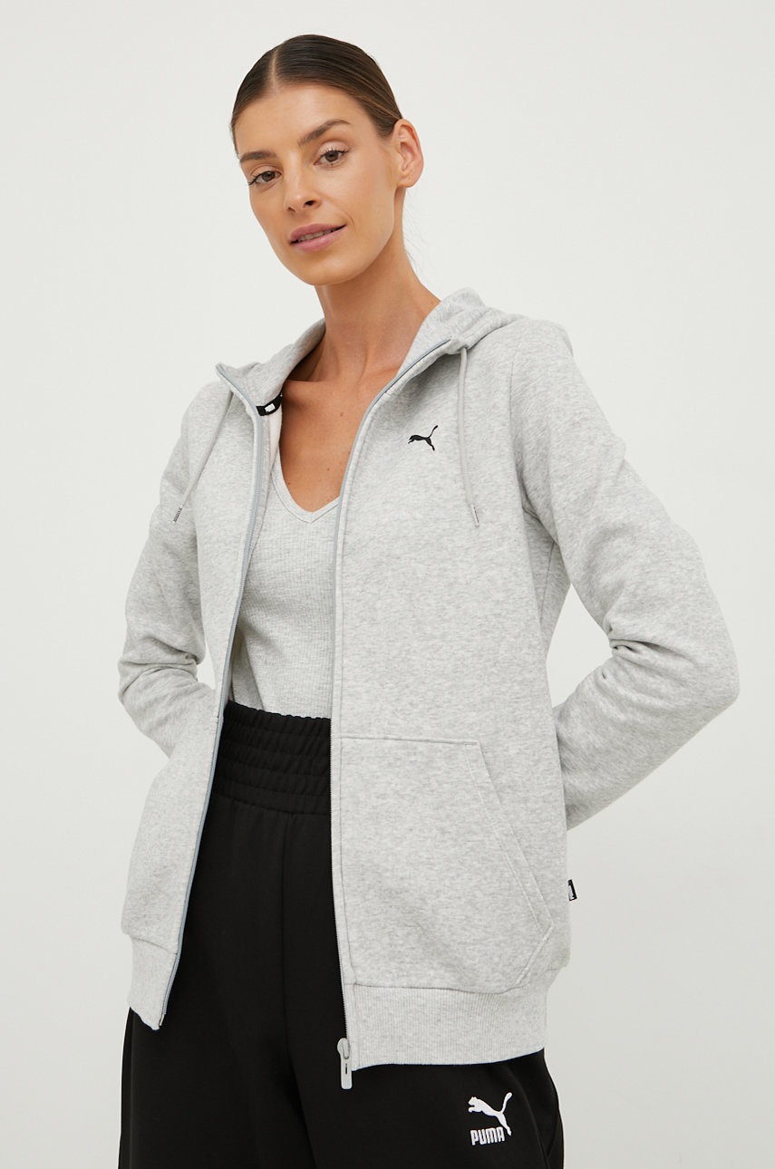 

Суичър Puma в сиво с качулка с изчистен дизайн, Сив