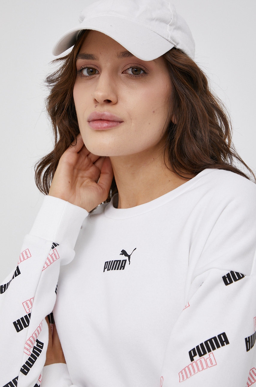 

Кофта Puma женская цвет белый с принтом