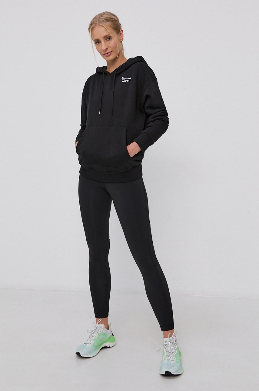 

Кофта Reebok женская цвет чёрный гладкая