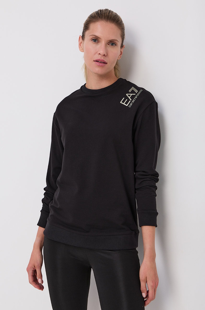 

Кофта EA7 Emporio Armani женская цвет чёрный с принтом