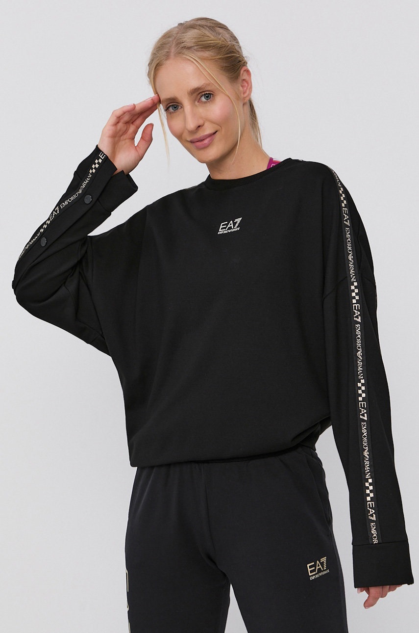 

Кофта EA7 Emporio Armani жіноча колір чорний з аплікацією