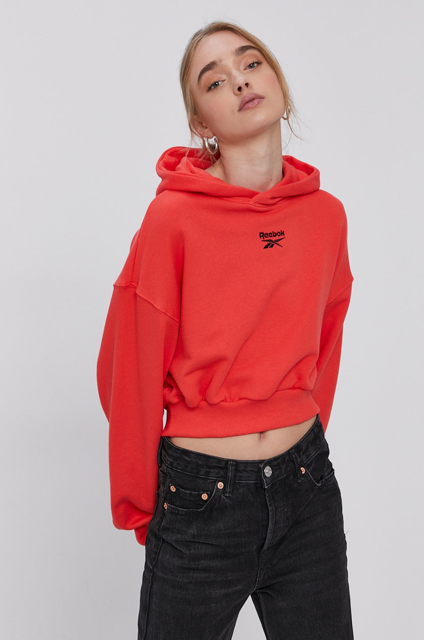 

Хлопковая кофта Reebok Classic H41375 женская цвет оранжевый гладкая