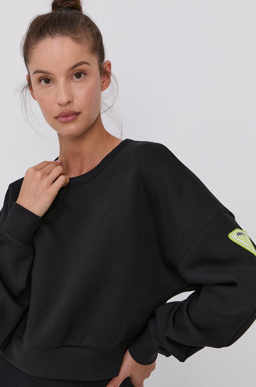 

Кофта Reebok жіноча колір чорний гладка