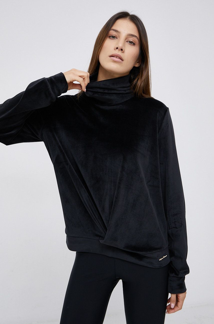 Emporio Armani Underwear Bluză femei, culoarea negru, material neted answear.ro imagine megaplaza.ro