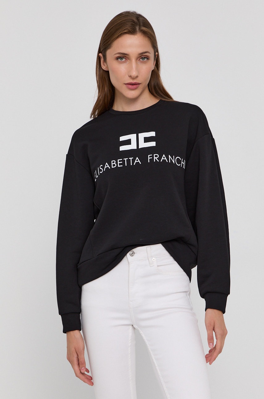 

Кофта Elisabetta Franchi женская цвет чёрный с принтом