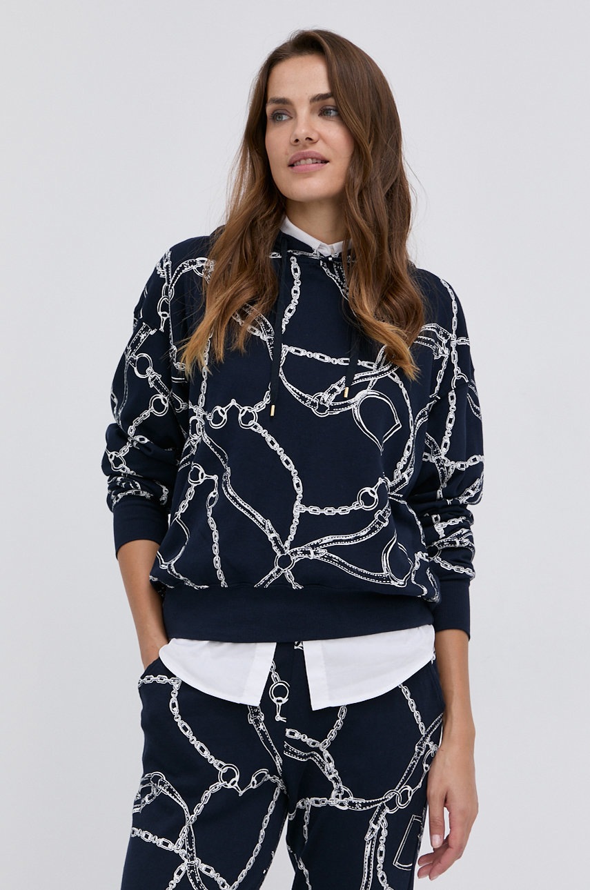 

Суичър Lauren Ralph Lauren дамски в тъмносиньо с десен, Тъмносин