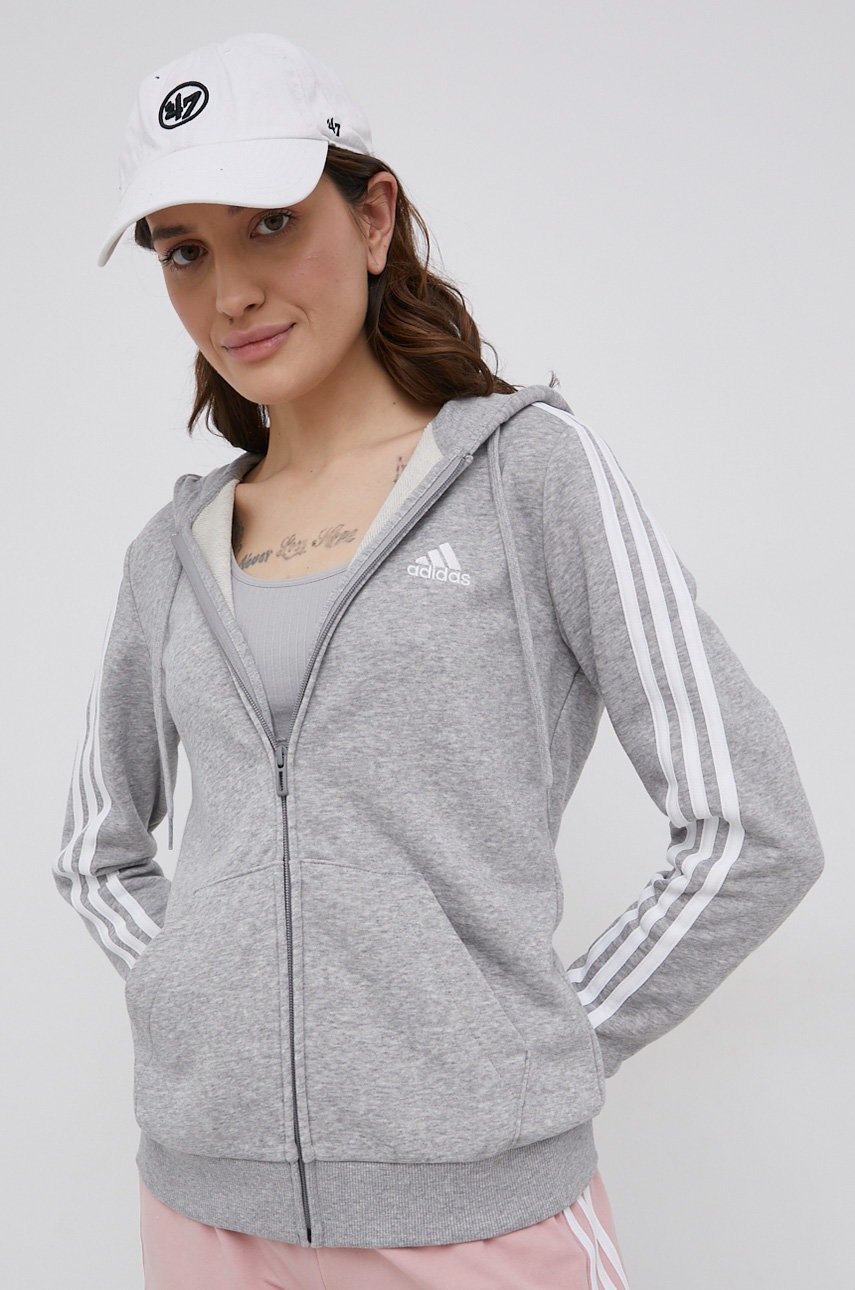 

Суичър adidas GL0802 дамски в меланж на сиво, Сив