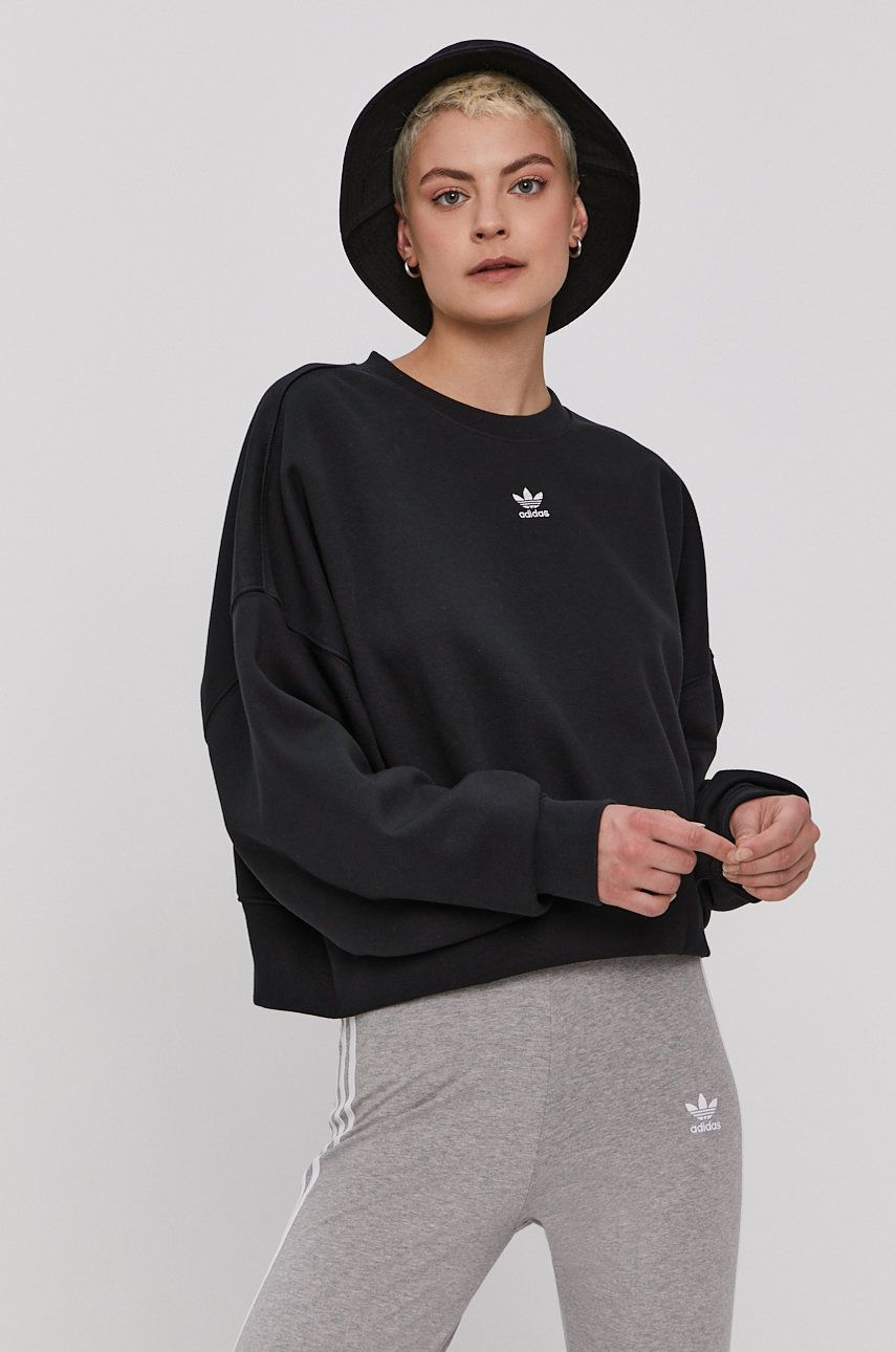 Adidas Originals Bluză H06660 femei, culoarea negru, material neted
