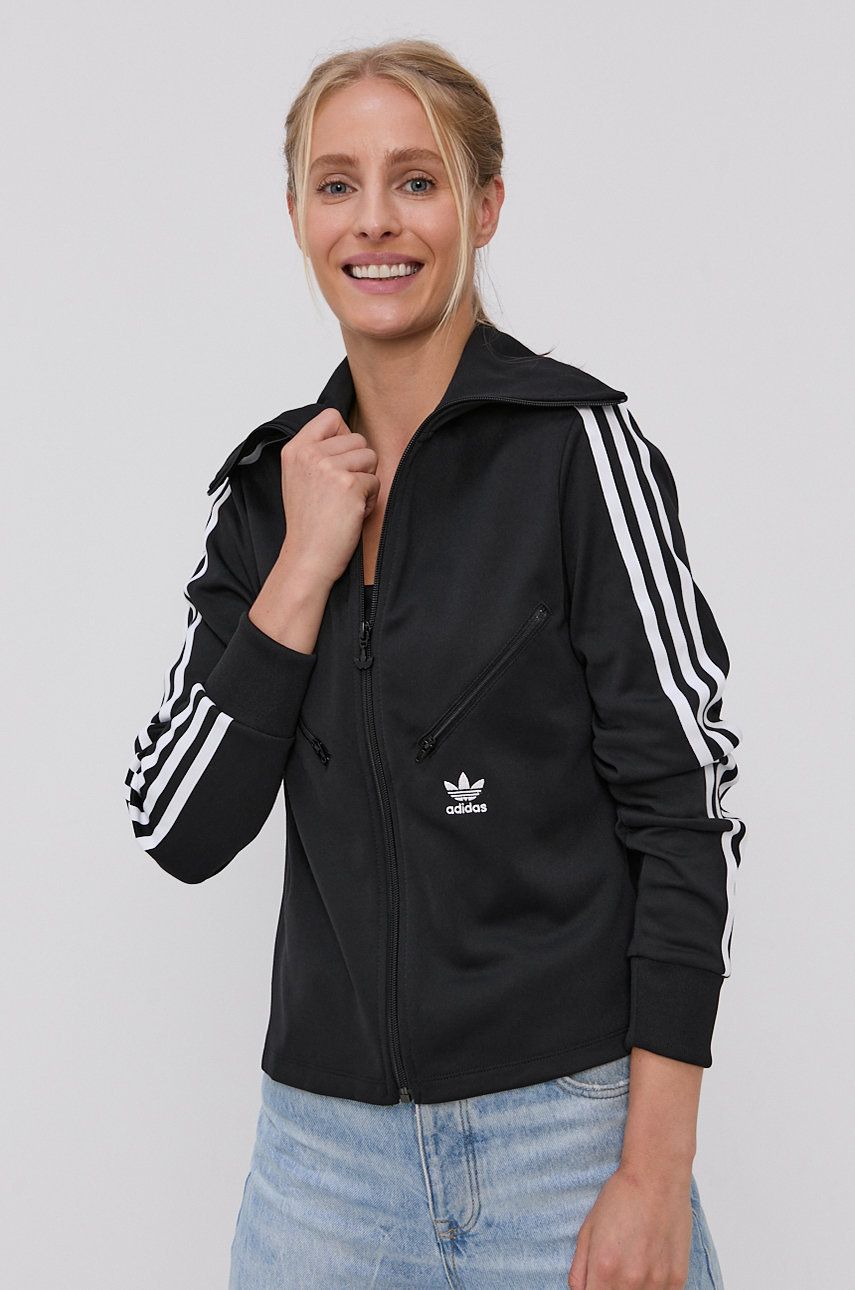 Adidas Originals Bluză H35609 femei, culoarea negru, material neted ADIDAS imagine megaplaza.ro