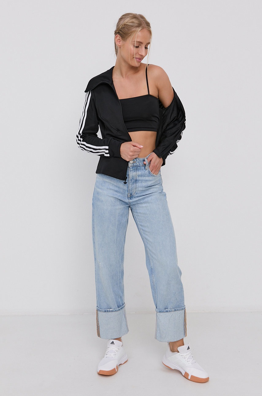 

Кофта adidas Originals жіноча колір чорний гладка