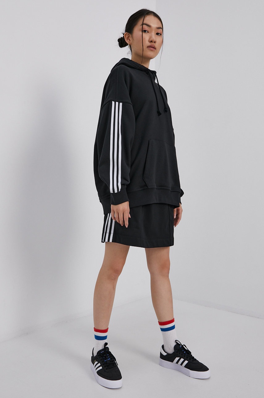 

Хлопковая кофта adidas Originals женская цвет чёрный с аппликацией