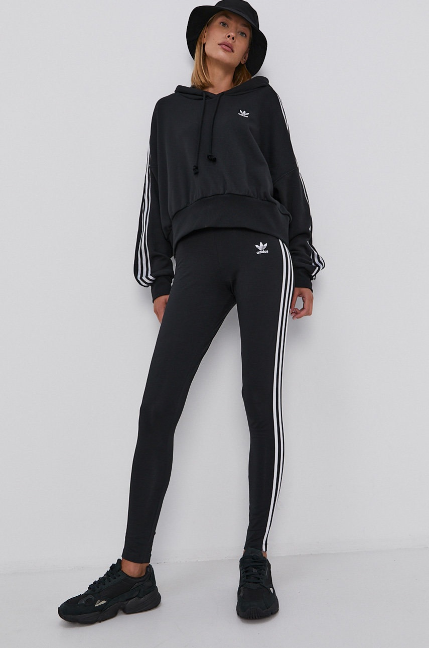 

Бавовняна кофта adidas Originals жіноча колір чорний гладка