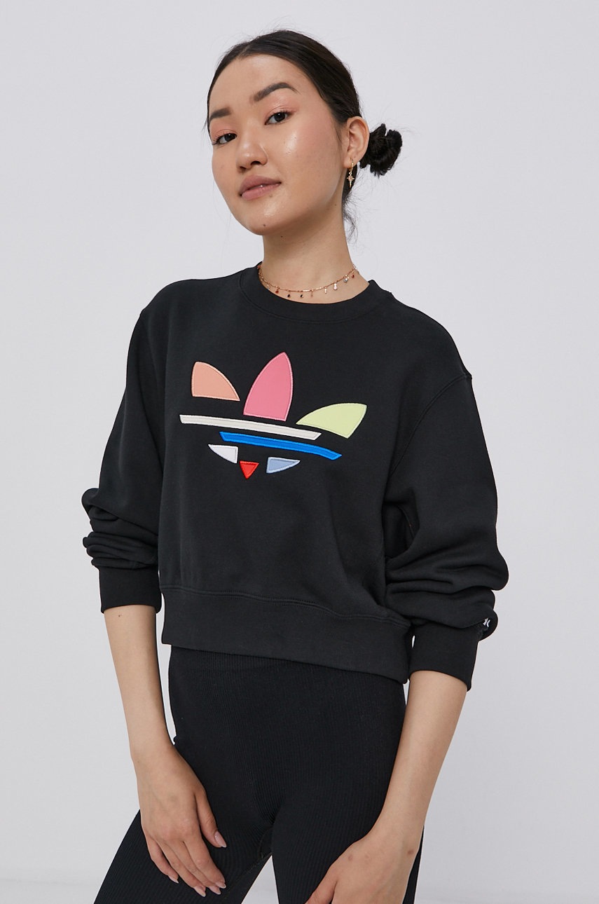 

Бавовняна кофта adidas Originals жіноча колір чорний з аплікацією