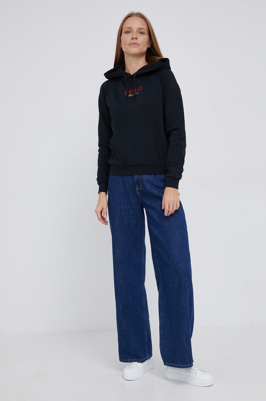 

Кофта Polo Ralph Lauren женская цвет чёрный гладкая