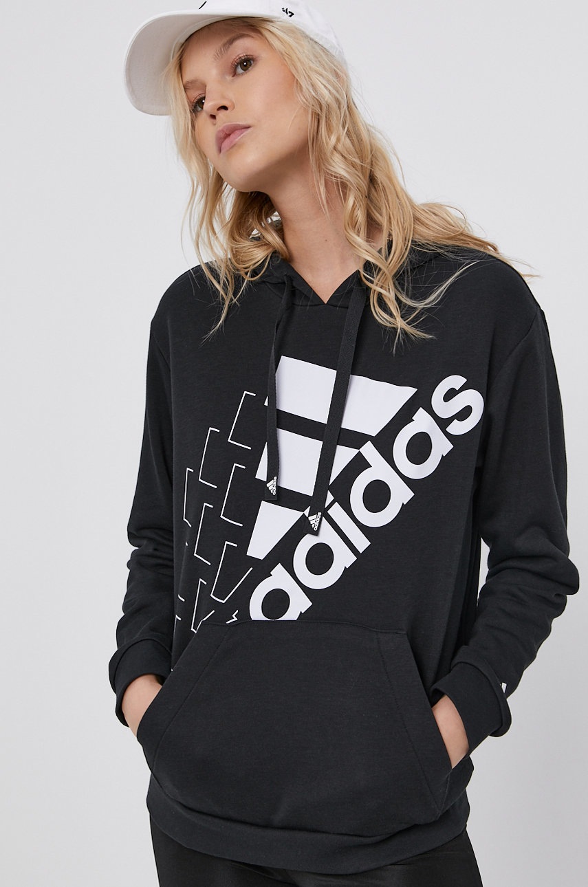 

Кофта adidas жіноча колір чорний з принтом