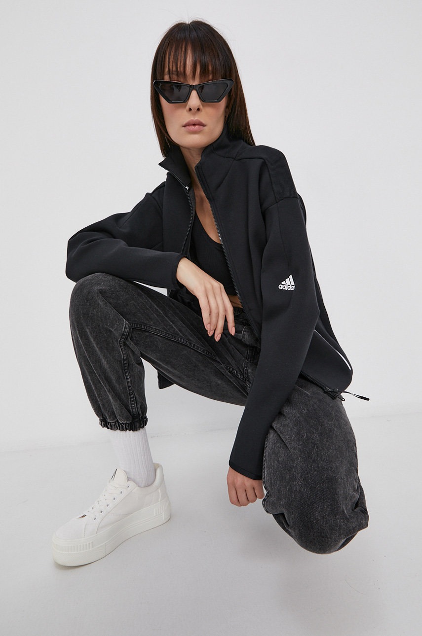 

Кофта adidas Performance женская цвет чёрный с принтом