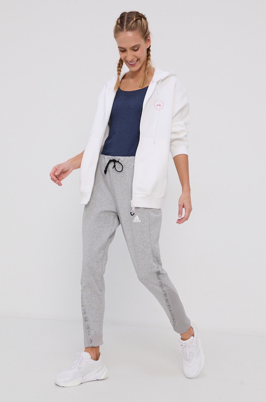 

Кофта adidas by Stella McCartney женская цвет белый гладкая