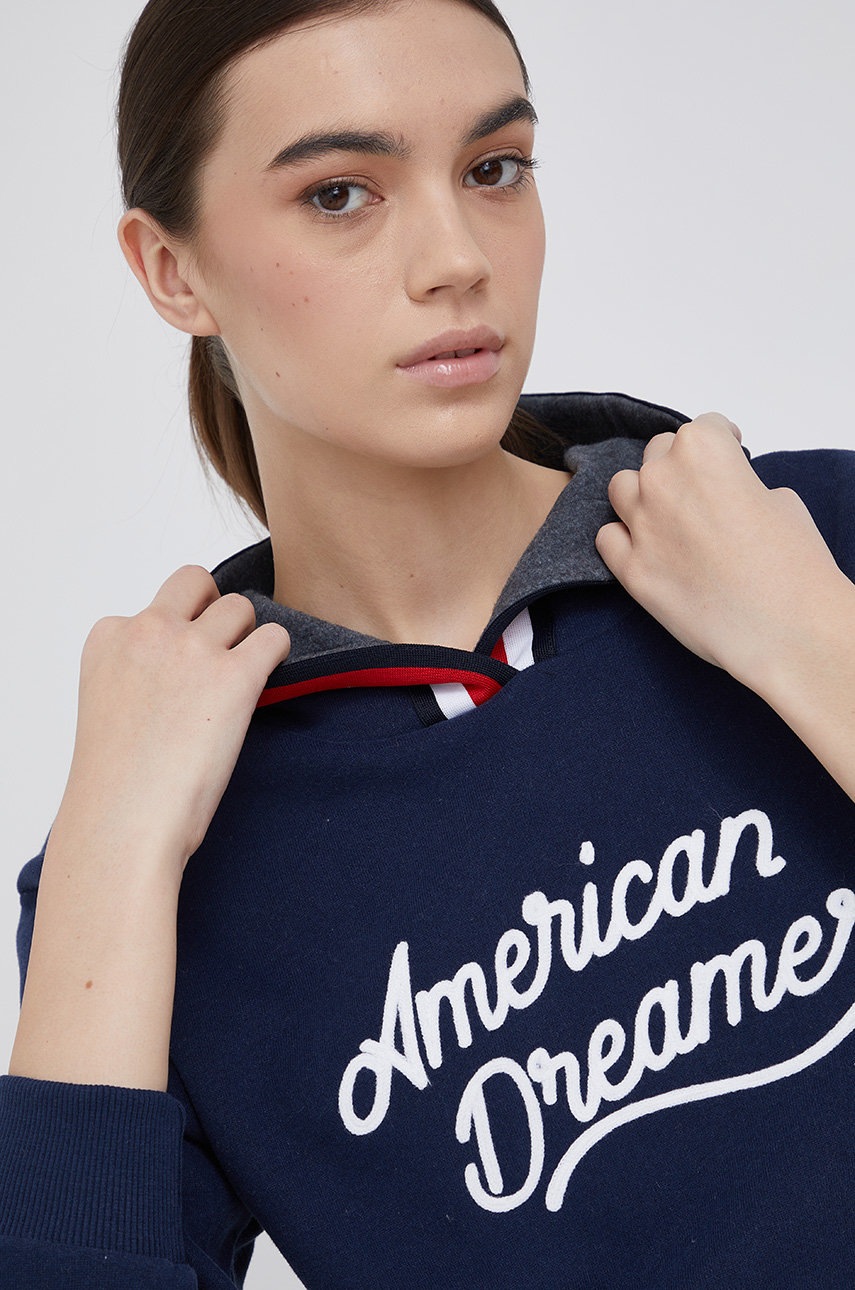 

Суичър Tommy Hilfiger дамски в тъмносиньо с апликация, Тъмносин