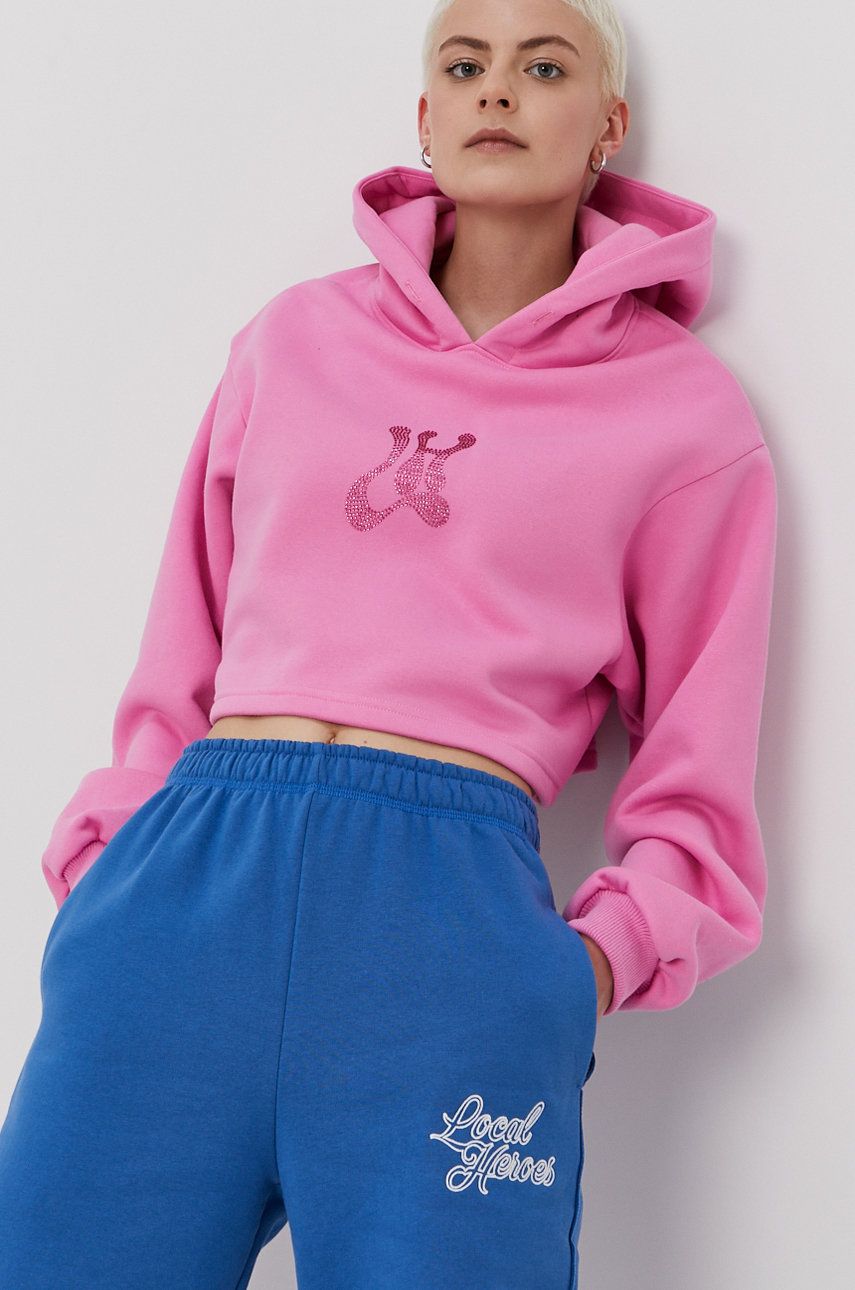 Local Heroes Bluză femei, culoarea roz, cu imprimeu answear.ro imagine noua 2022