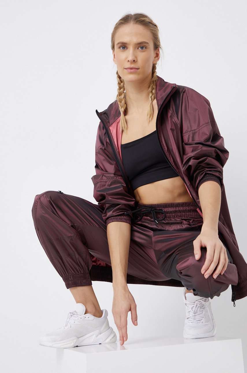

Куртка adidas by Stella McCartney жіноча колір бордовий перехідна oversize