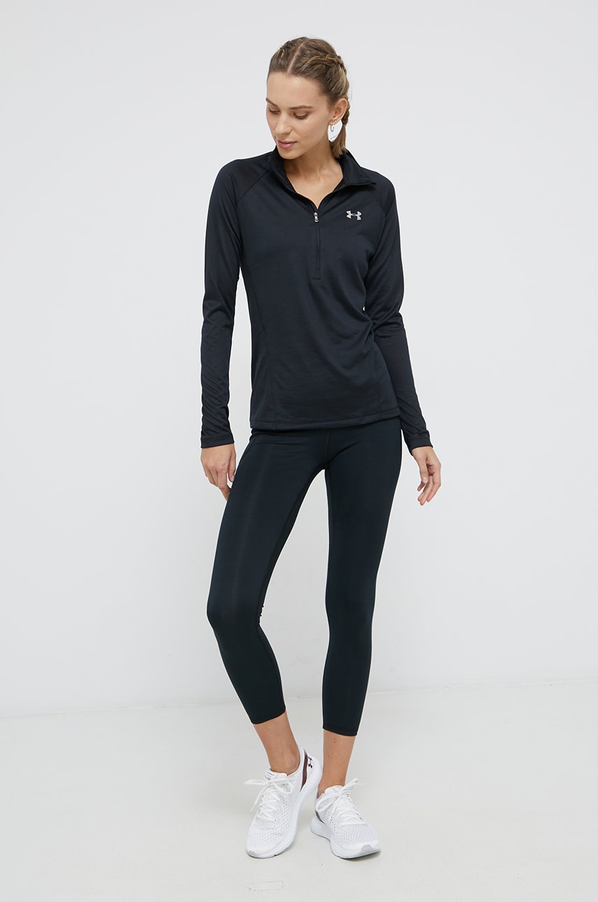 

Лонгслів Under Armour 1320126 жіночий колір чорний гольф