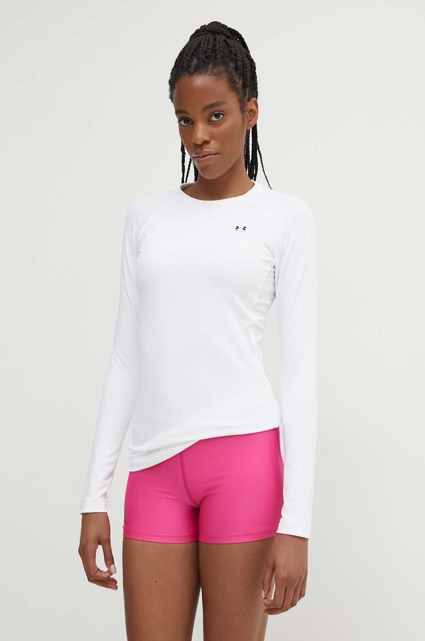 Under Armour longsleeve femei, culoarea alb, 1368701 Under Armour longsleeve femei, culoarea alb, 1368701