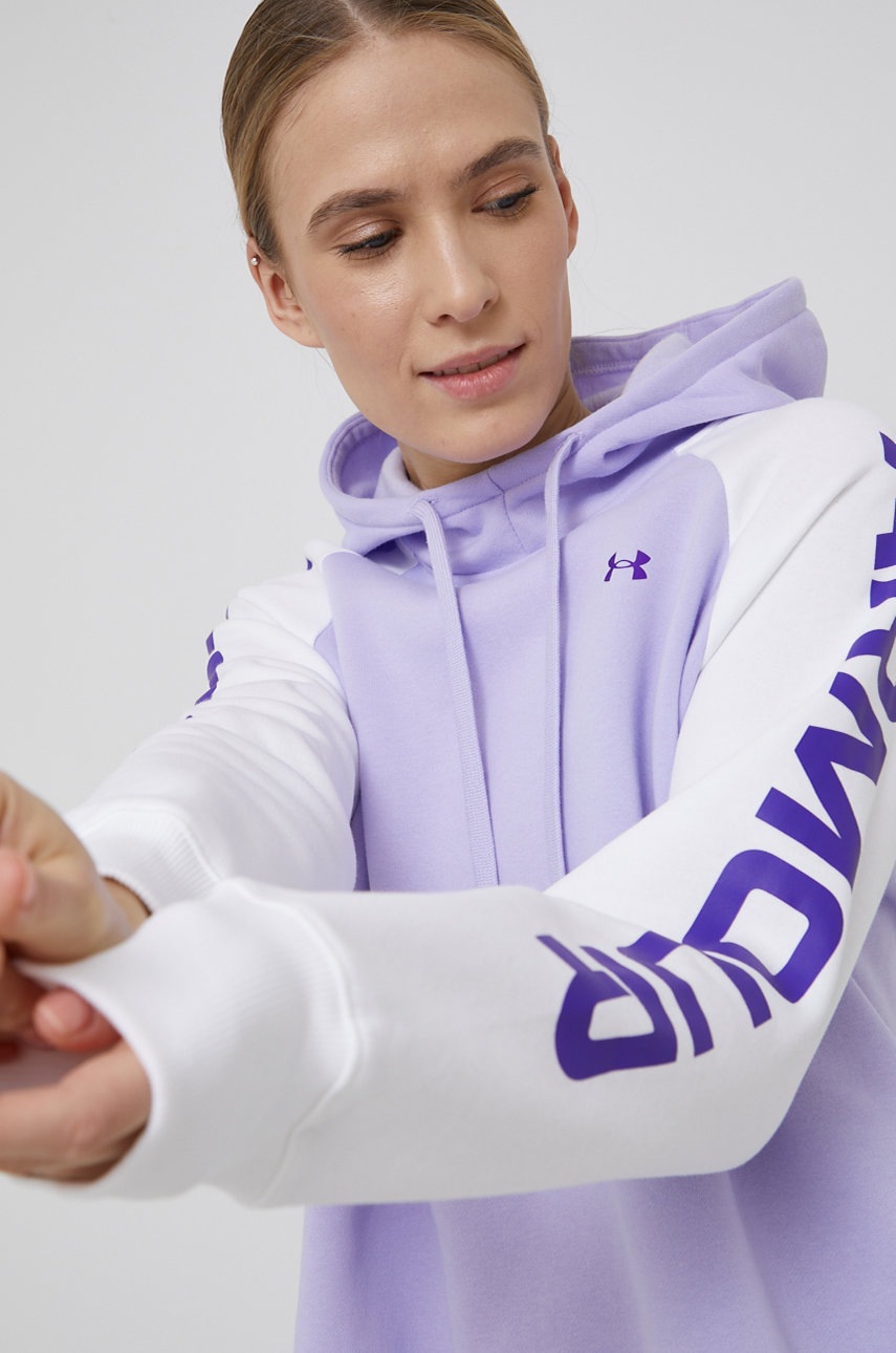 

Суичър Under Armour дамски в лилаво с принт, Виолетов