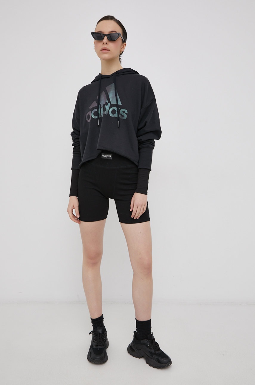 

Кофта adidas Performance GU8891 жіноча колір чорний з принтом