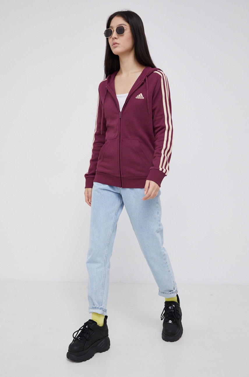 

Кофта adidas женская цвет фиолетовый с аппликацией