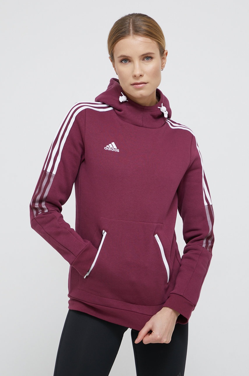 

Суичър adidas Performance дамски в лилаво с апликация, Виолетов