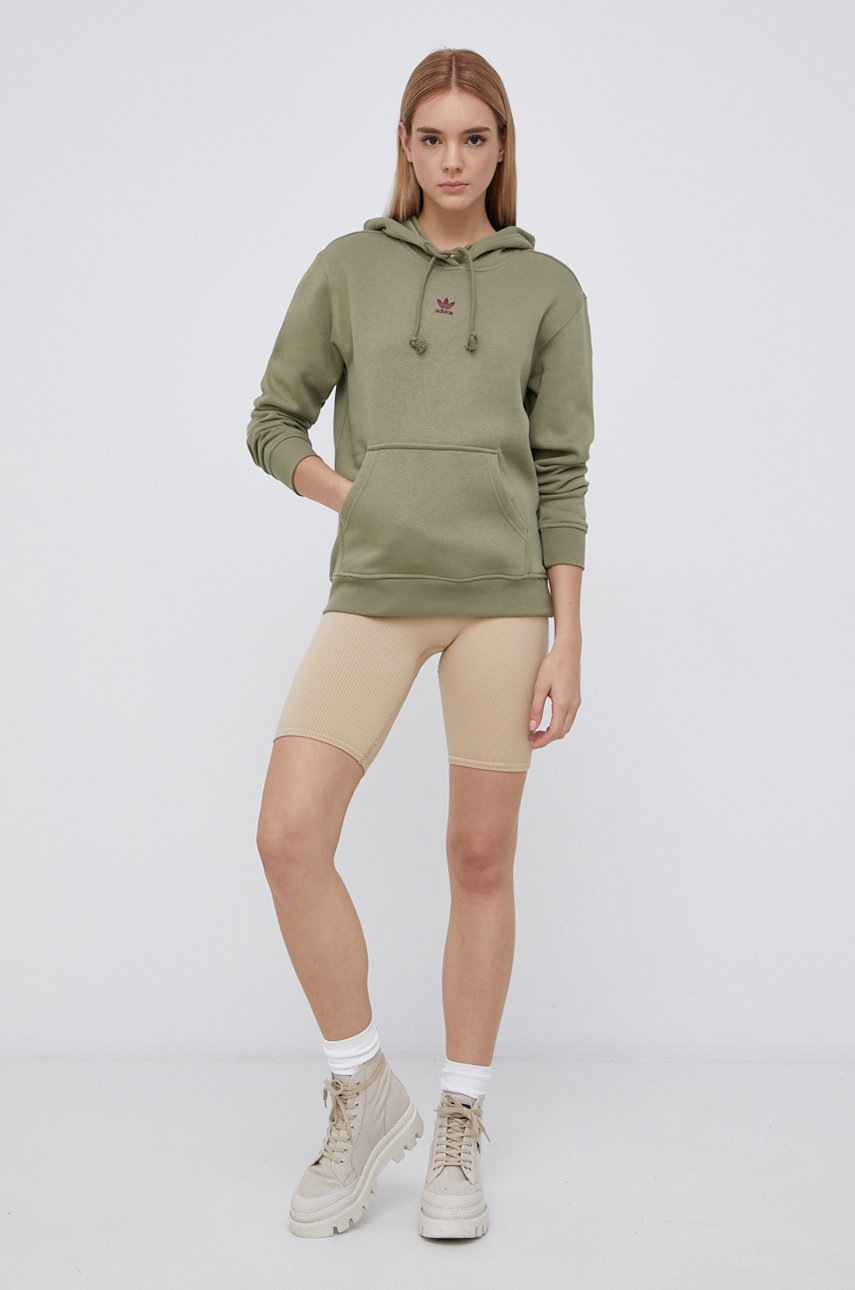

Кофта adidas Originals жіноча колір зелений гладка