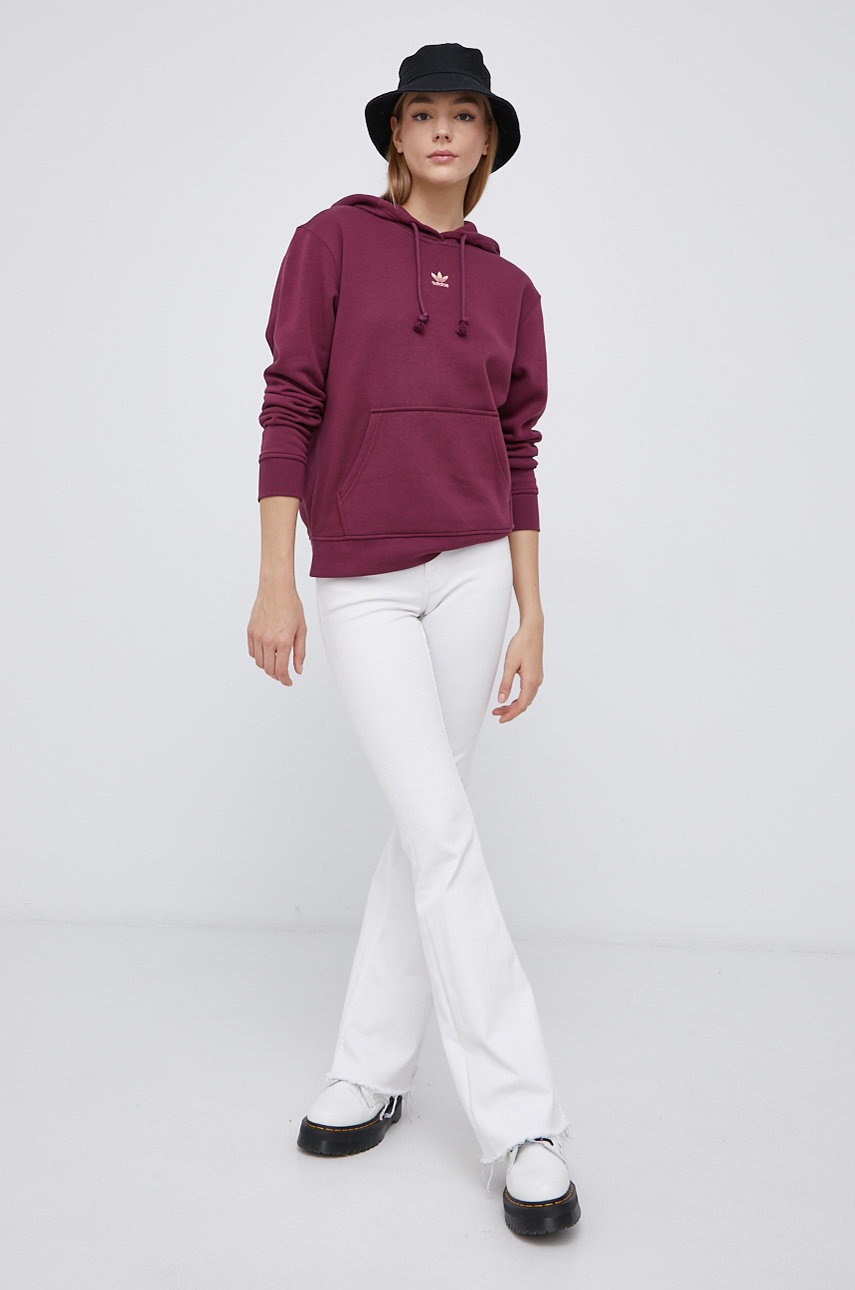

Суичър adidas Originals H34728 дамски в лилаво с апликация, Виолетов