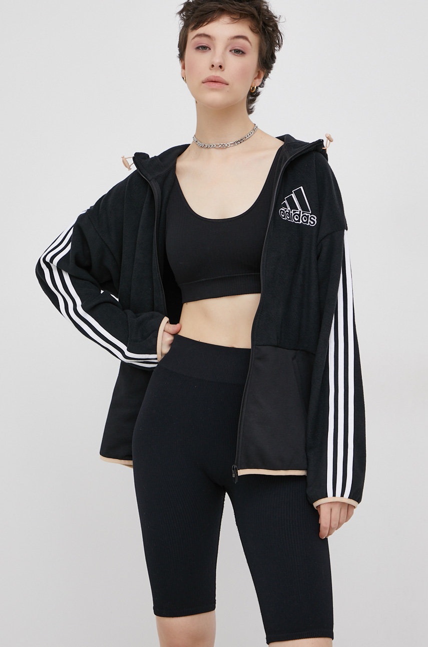

Кофта adidas женская цвет чёрный гладкая