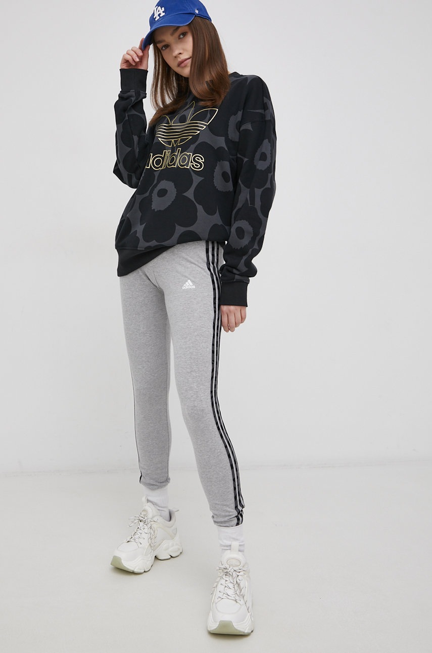 

Хлопковая кофта adidas Originals x Marimekko женская цвет чёрный с узором