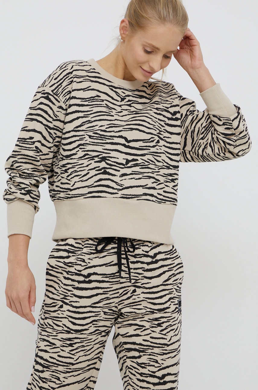 

Суичър Dkny дамски в жълто с десен, Бежов