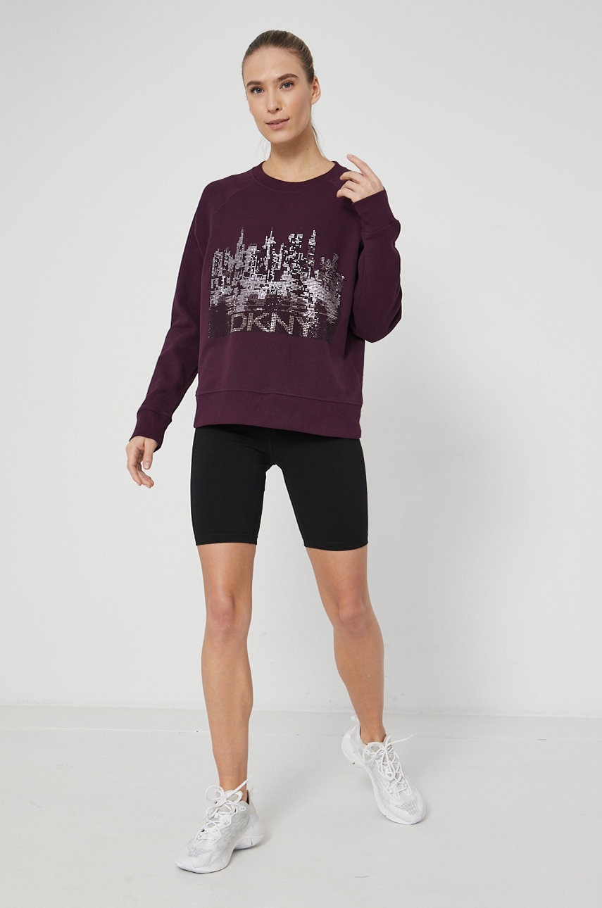 

Кофта Dkny женская цвет фиолетовый с аппликацией