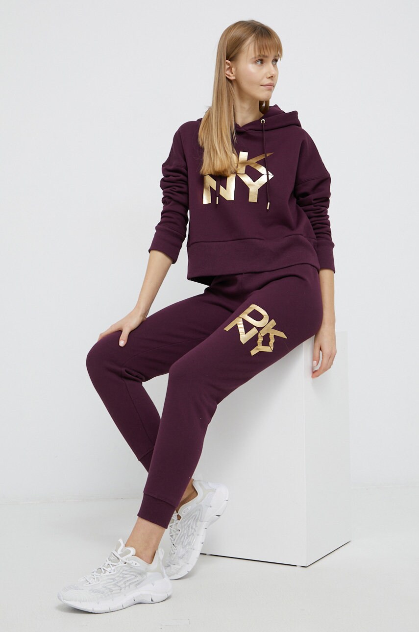 

Кофта Dkny жіноча колір фіолетовий з принтом