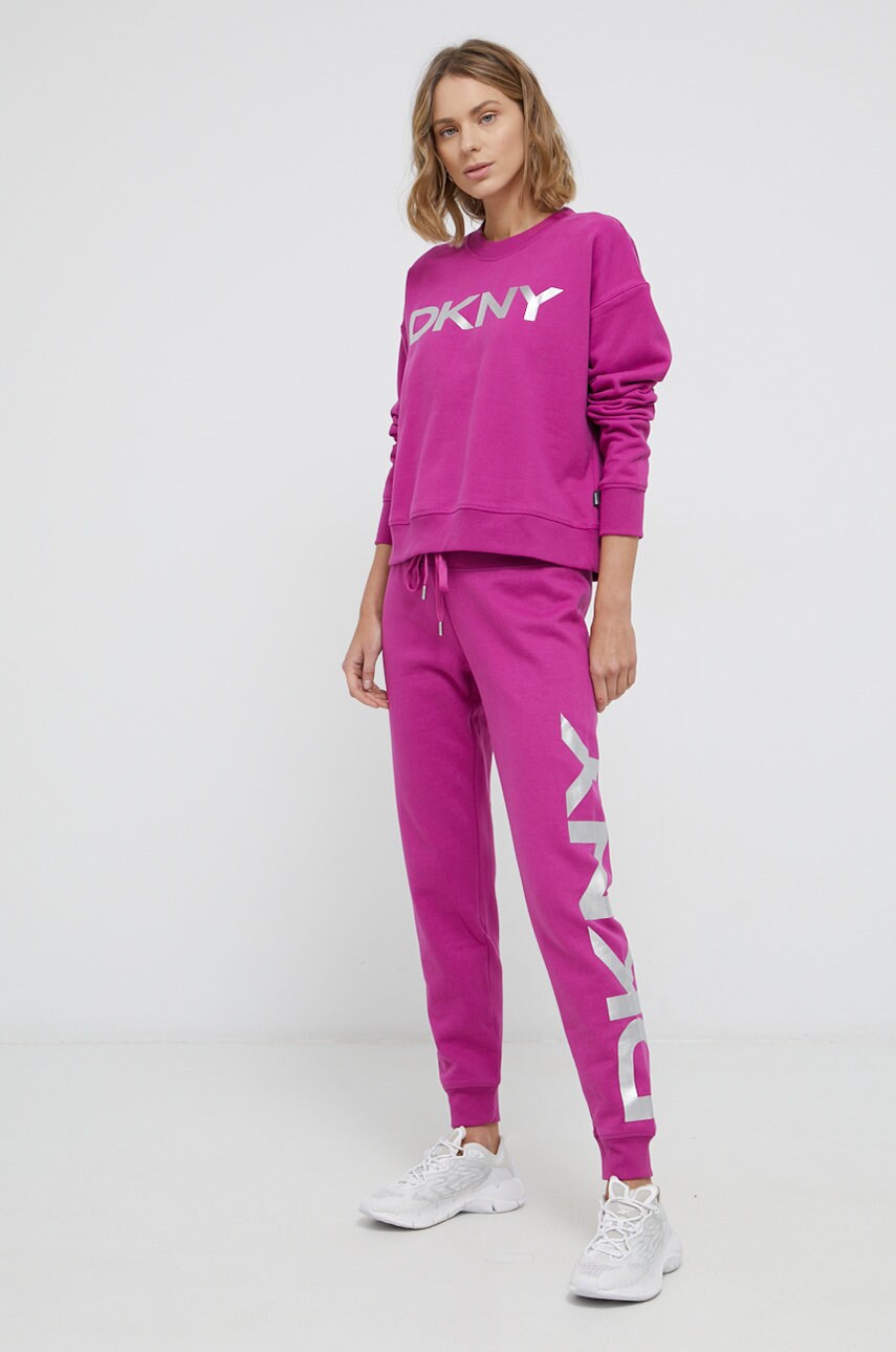 

Кофта Dkny женская цвет фиолетовый с принтом