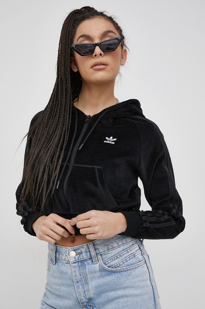 Adidas Originals Bluză femei, culoarea negru, material neted adidas Originals