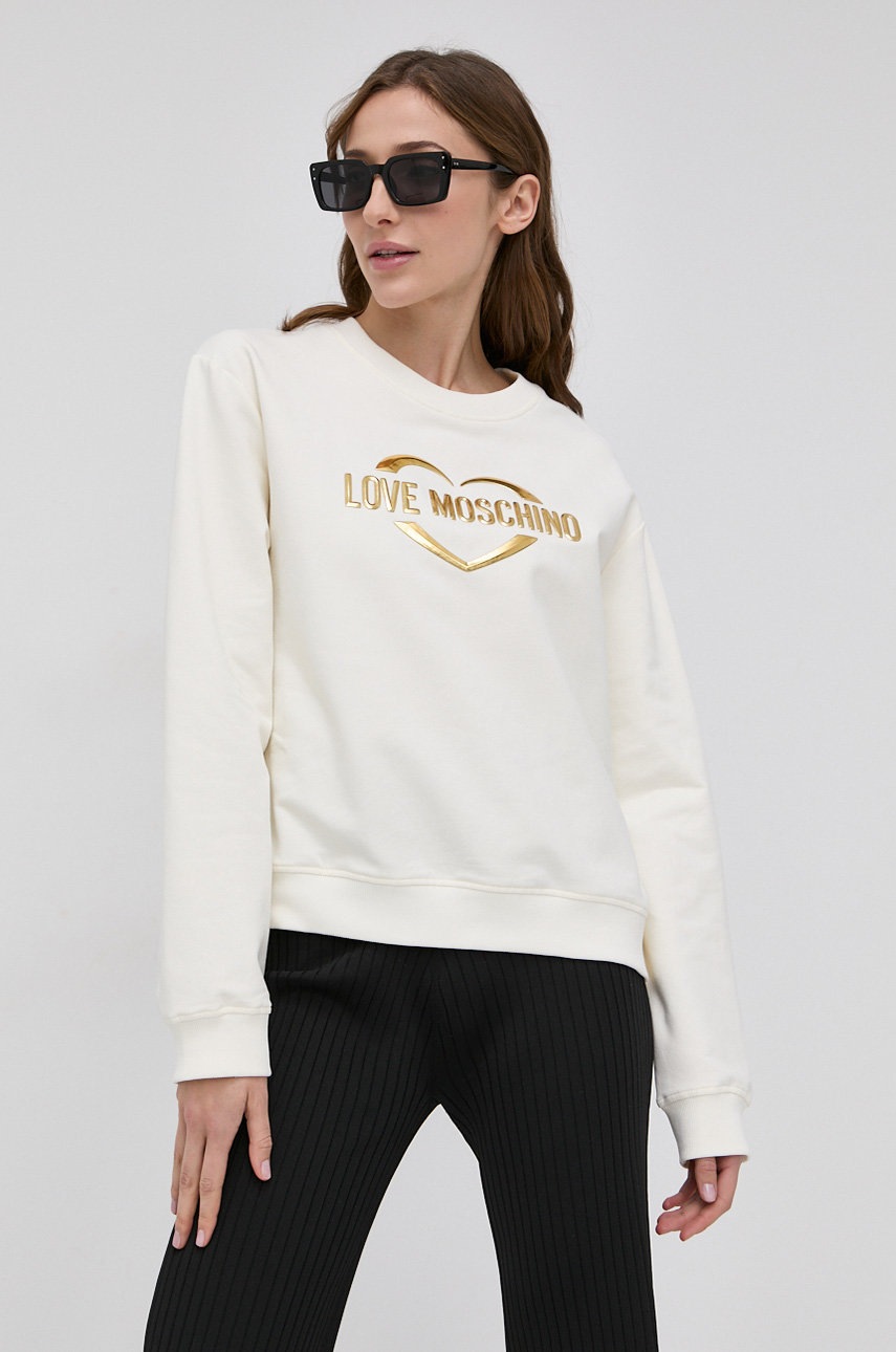 

Кофта Love Moschino жіноча колір кремовий гладка