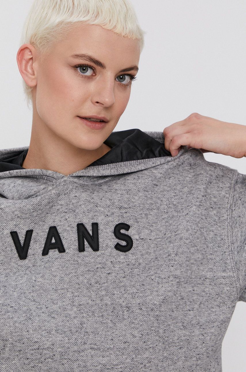 Vans Bluză femei, culoarea gri, material neted 2022 ❤️ Pret Super answear imagine noua 2022