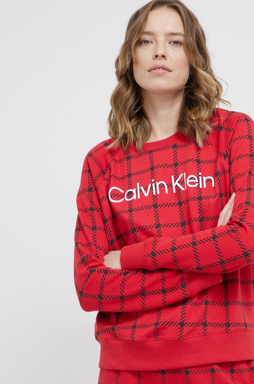 Calvin Klein Underwear Bluza piżamowa damska kolor czerwony